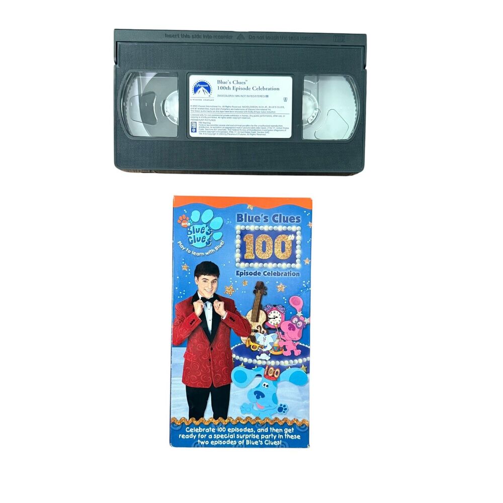 Blues Clues 100th Episode Celebration VHS Tape VINTAGE Works